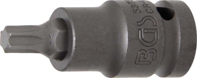 Punta de vaso de impacto | longitud 55 mm | entrada 12,5 mm (1/2") | perfil en T (para Torx) T45 