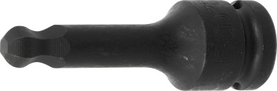 Kracht dopsleutelbit | lengte 75 mm | 12,5 mm (1/2") | binnenzeskant met kogelkop 10 mm 