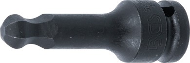 Kracht dopsleutelbit | lengte 75 mm | 12,5 mm (1/2") | binnenzeskant met kogelkop 12 mm 