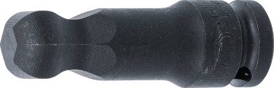 Kraft-Bit-Einsatz | Länge 75 mm | Antrieb Innenvierkant 12,5 mm (1/2") | Innensechskant mit Kugelkopf 19 mm 