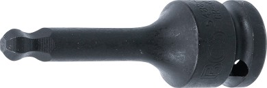 Punta de vaso de impacto | longitud 75 mm | entrada 12,5 mm (1/2") | hexágono interior con cabeza de bola 8 mm 