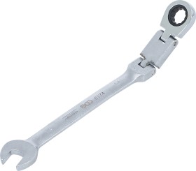 Dobbeltledet skralde-gaffelringnøgle | m. vinkel | 14 mm 