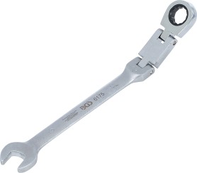 Dobbeltledet skralde-gaffelringnøgle | m. vinkel | 15 mm 