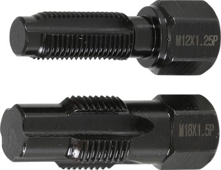 Ferramenta de reparação para rosca de sonda Lambda | M18 x 1,5 mm | M12 x 1,25 mm | 2 peças 