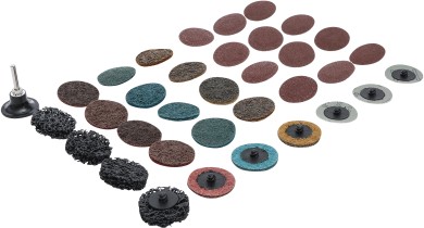 Conjunto de discos abrasivos / pratos de afagamento | Ø 50 mm | 35 peças 