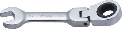 Ráčnový očkoplochý klíč | krátký | kloubový | 10 mm 