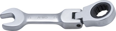 Ráčnový očkoplochý klíč | krátký | kloubový | 12 mm 