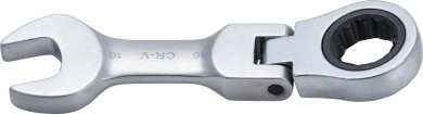 Ráčnový očkoplochý klíč | krátký | kloubový | 16 mm 