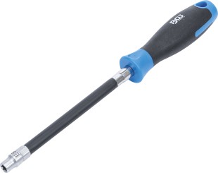 Chave de fendas flexível com cabo redondo | Perfil em E E8 | Comprimento da lâmina 150 mm 