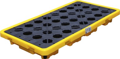 Oil Drip Pan | with open mesh flooring | for 2 x 200-l drums 