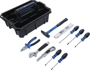 Tool Carrying Case | Reinforced Plastic | incl. Tool Assortment | 11 pcs. 