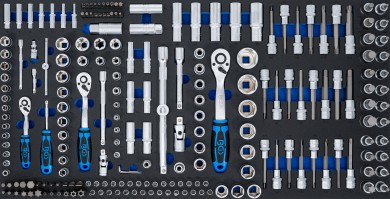 Inserção para carrinho de ferramentas XL: Conjunto de chaves de caixa | 216 peças 