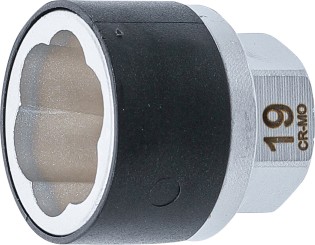 Spiral-Profil-Steckschlüssel-Einsatz / Schraubenausdreher | Antrieb Außensechskant 19 mm | SW 19 mm 