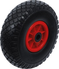 Hjul för transportkärra | PU, rött/svart | 260 mm 