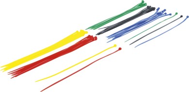 Kabelbinder-Sortiment | farbig | 4,8 x 300 mm | 50-tlg. 