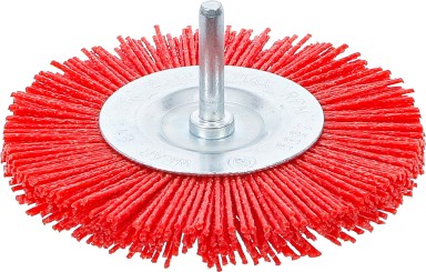 Escova de nylon | 100 mm | eixo de 6 mm 