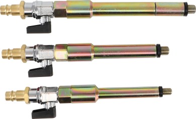 Tryckluftsadapter-sats för glödstiftshål | M8 x 1,0 - M10 x 1,0 - M10 x 1,25 mm | 3 delar 