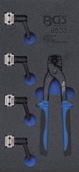 Inserção para carrinho de ferramentas 1/3: Conjunto de dispositivos de dobra de tubos e grampos para cabos dos travões | 4,75 + 6 mm 