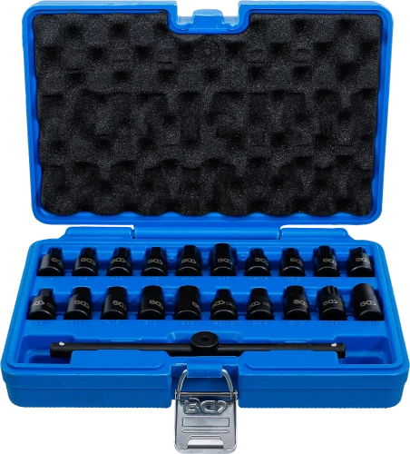 Speciális olajleeresztő-kulcs készlet | 10 mm (3/8") | 21 darabos
