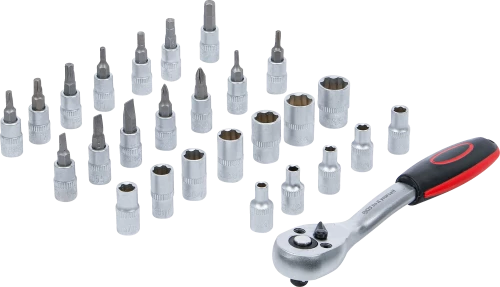 Dugókulcskészlet | 6,3 mm (1/4") | 4 - 13 mm | 27 darabos