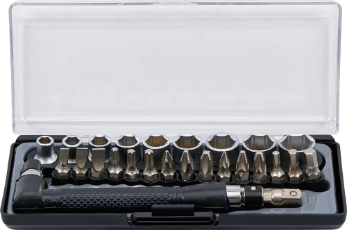 Behajtófej- és dugókulcskészlet/Sarokadapter-készlet | 6,3 mm (1/4") | 26 darabos