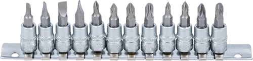 Behajtófej-készlet | 6,3 mm (1/4") | Lapos, csillag PH / PZ | 12 darabos
