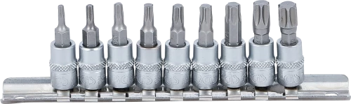 Behajtófej-készlet | 6,3 mm (1/4") | T-profil (Torx) T10 - T50 | 9 darabos