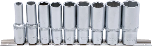 Dugókulcskészlet, hatszögletű, mély | 12,5 mm (1/2") | 10 - 24 mm | 9 darabos