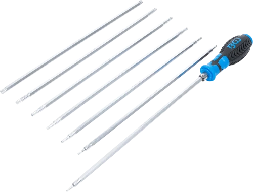 Csavarhúzó készlet cserélhető pengékkel | T-profil (Torx) / T-profil (Torx Plus) furattal | 8 darabos