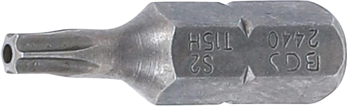 Behajtófej | Hossz 25 mm | Külső hatszögletű 6,3 mm (1/4") | T-profil (Torx) T15 furattal