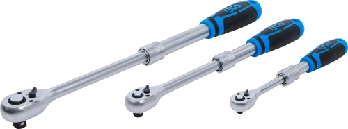 Racsnis kulcs készlet | kihúzható | 6,3 mm (1/4") - 10 mm (3/8") - 12,5 mm (1/2") | 3 darabos
