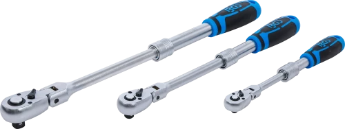 Racsnis kulcs készlet | kihúzható, hajlítható | 6,3 mm (1/4") - 10 mm (3/8") - 12,5 mm (1/2") | 3 darabos
