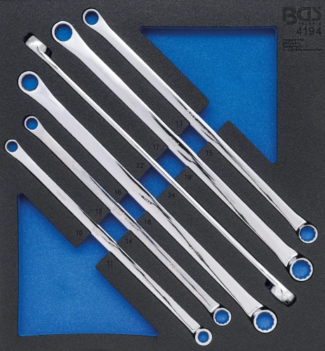 Műhelykocsi-betét 2/3: Csillagkulcs-készlet | extra hosszú | 10 x 11 - 22 x 24 mm | 6 darabos