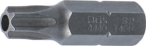 Behajtófej | Hossz 30 mm | Külső hatszögletű 8 mm (5/16") | T-profil (Torx) T40 furattal