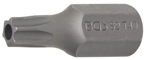 Behajtófej | Hossz 30 mm | Külső hatszögletű 10 mm (3/8") | T-profil (Torx) T40 furattal