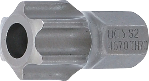 Behajtófej | Hossz 30 mm | Külső hatszögletű 10 mm (3/8") | T-profil (Torx) T70 furattal