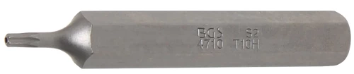 Behajtófej | Hossz 75 mm | Külső hatszögletű 10 mm (3/8") | T-profil (Torx) T10 furattal