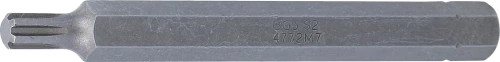 Behajtófej | Hossz 100 mm | Külső hatszögletű 10 mm (3/8") | Ékprofil (RIBE) M7