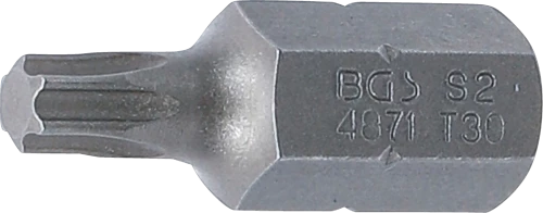 Behajtófej | Hossz 30 mm | Külső hatszögletű 10 mm (3/8") | T-profil (Torx) T30