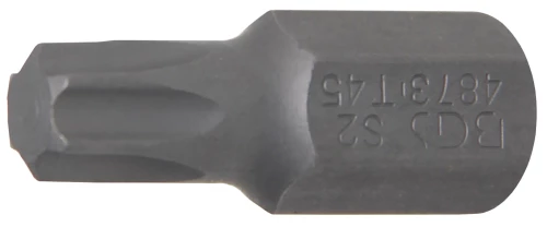 Behajtófej | Hossz 30 mm | Külső hatszögletű 10 mm (3/8") | T-profil (Torx) T45