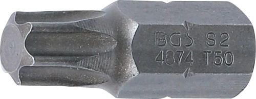 Behajtófej | Hossz 30 mm | Külső hatszögletű 10 mm (3/8") | T-profil (Torx) T50