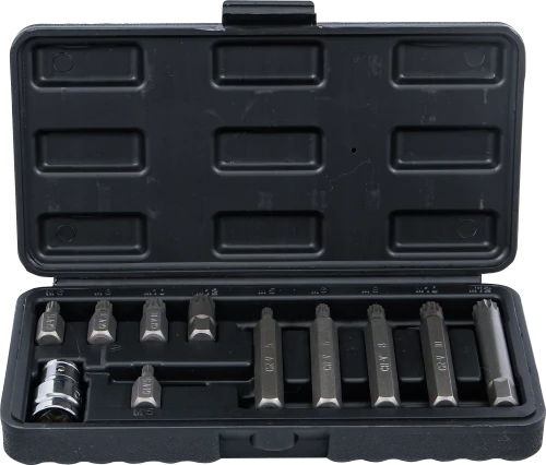 Behajtófej készlet | külső hatszögletű kulcsnyílású hajtás 10 mm (3/8") | Belső bordázattal (XZN) | 11 darabos