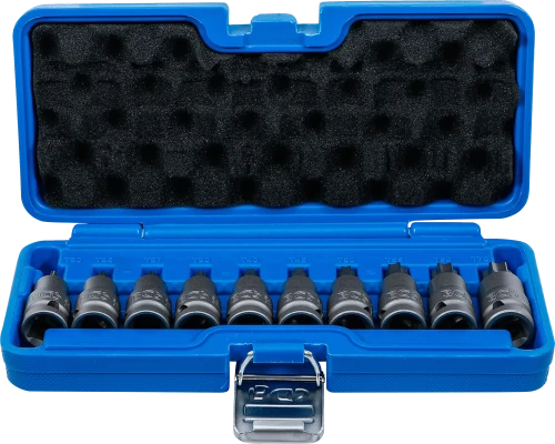 Levegős dugókulcskészlet | 12,5 mm (1/2") | T-profil (Torx) T20 - T70 | 10 darabos