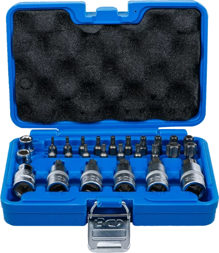Torx dugókulcskészlet | 12,5 mm (1/2") | T-profil (Torx) | 27 darabos