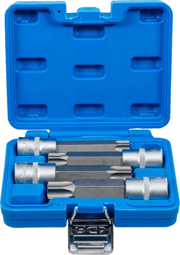 Behajtófej-készlet | 12,5 mm (1/2") | T-profil (Torx) furattal | 4 darabos