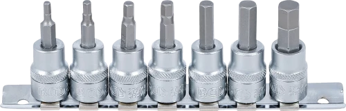 Behajtófej-készlet | 10 mm (3/8") | Belső hatszögletű 1/8" - 3/8" | coll méretek | 7 darabos