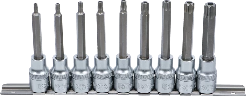 Behajtófej-készlet | 12,5 mm (1/2") | T-profil (Torx) furattal | 9 darabos
