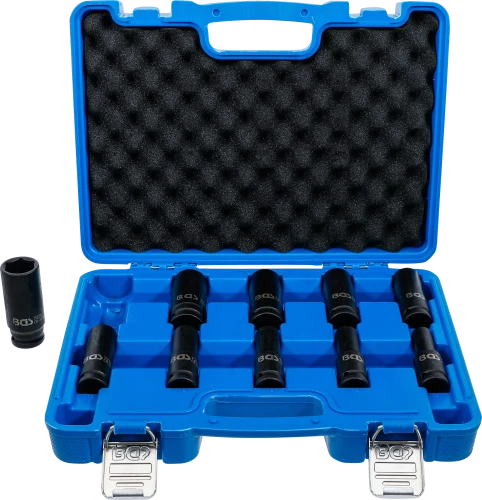 Levegős dugókulcskészlet hatszögletű, mély | 12,5 mm (1/2") | 10 - 24 mm | 10 darabos