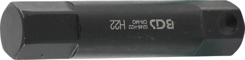 Behajtófej | Hossz 100 mm | Külső hatszögletű 22 mm | Belső hatszögletű 22 mm