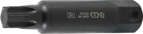 Behajtófej | Hossz 100 mm | Külső hatszögletű 22 mm | T-profil (Torx) T80